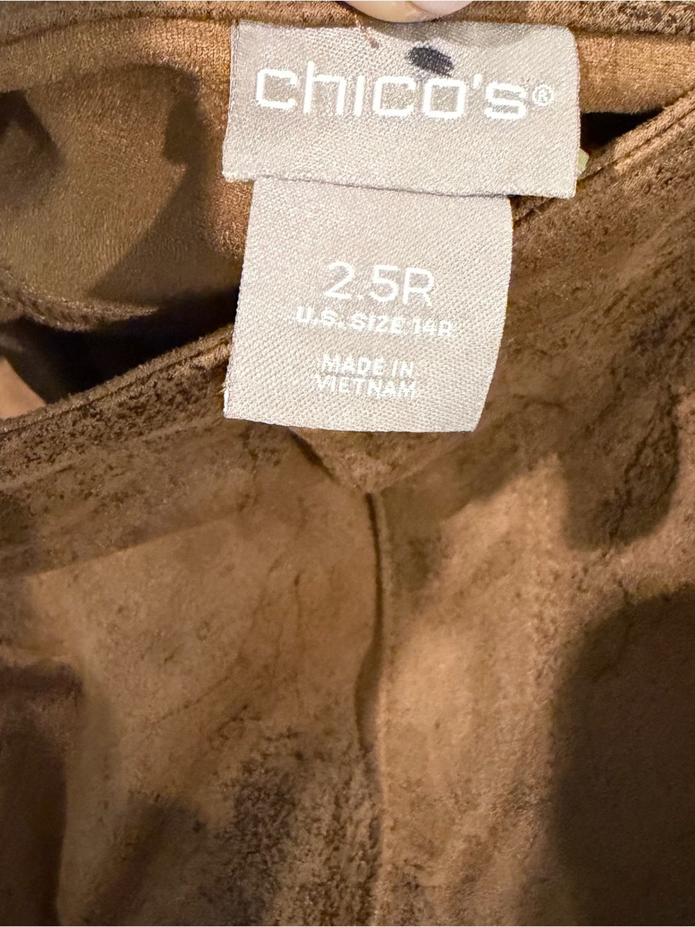 Chico's Ponte 5 Pocket Slim Straight Suede-Like Brown Pant Jeans Women 14 (2.5) - Picture 5 of 6